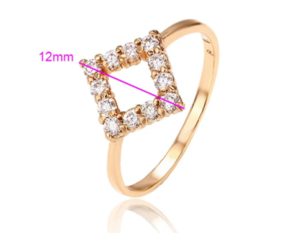 Xuping Fashion Stylish Lady Party Square Shape Rings