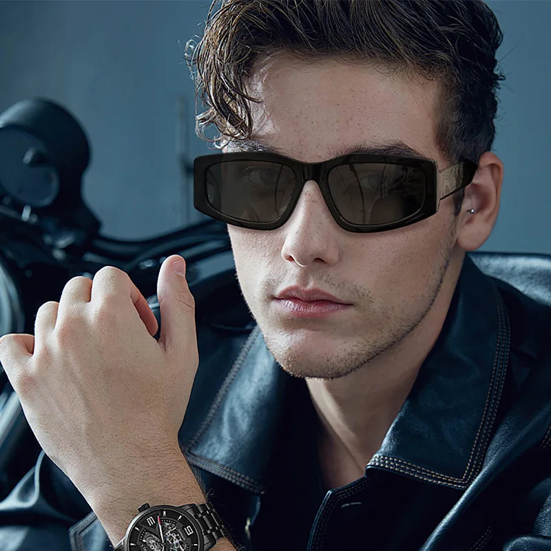 MCROONS Round Geometric Acetate Glasses — Anti-Radiation, Unisex