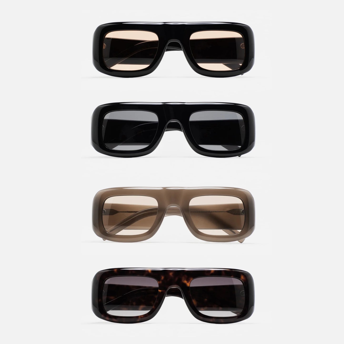 MCROONS Vintage Rectangle Acetate Sunglasses — Polarized TAC, Unisex