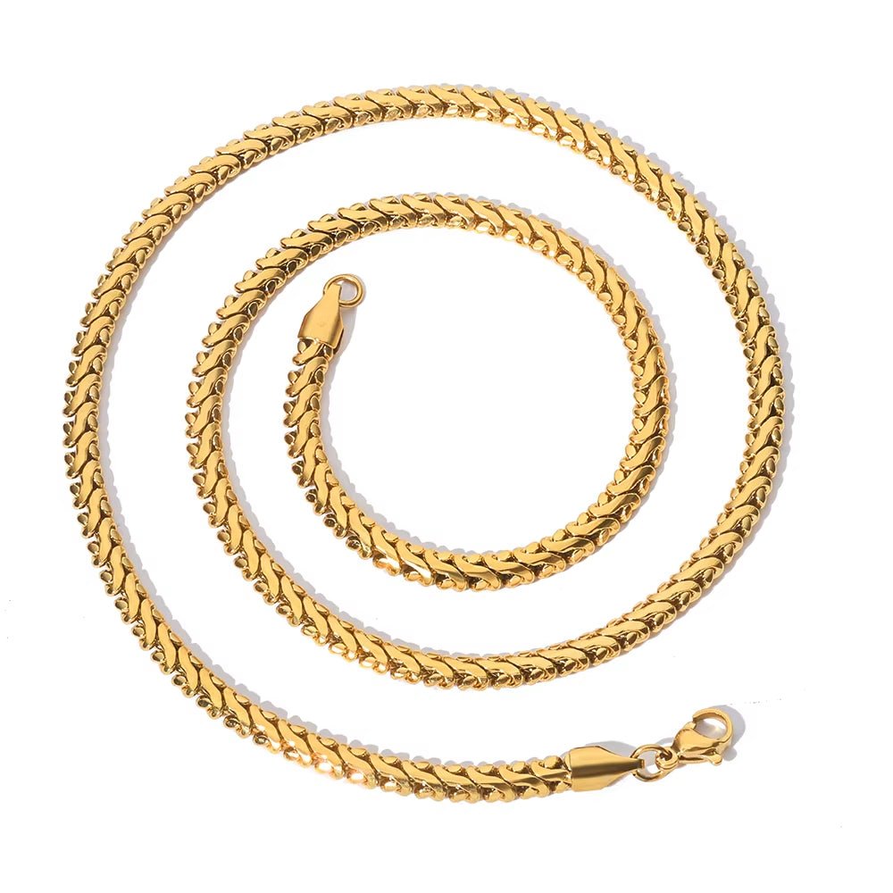 Custom Thin Cuban Link Necklace Gold Plated Stainless Steel Waterproof Hip Hop Style High Quality Jewelry - MCROONS.COM