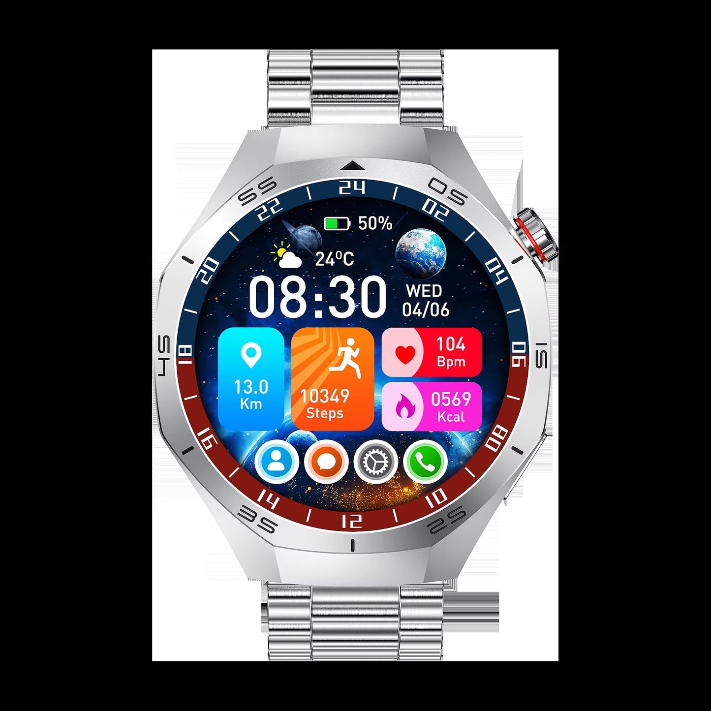 HW95 Black Metal Inteligentes Sport Smart Waterproof Watch Unisex Fitness Outdoor Call Blood Oxygen Multifunction Smartwatch - MCROONS.COM