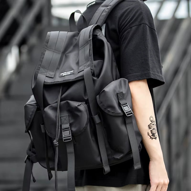 Rucksack Men'S Laptop Backpack Fashion Trend Large Capacity High School Student School Bag Travel Backpack - MCROONS.COM