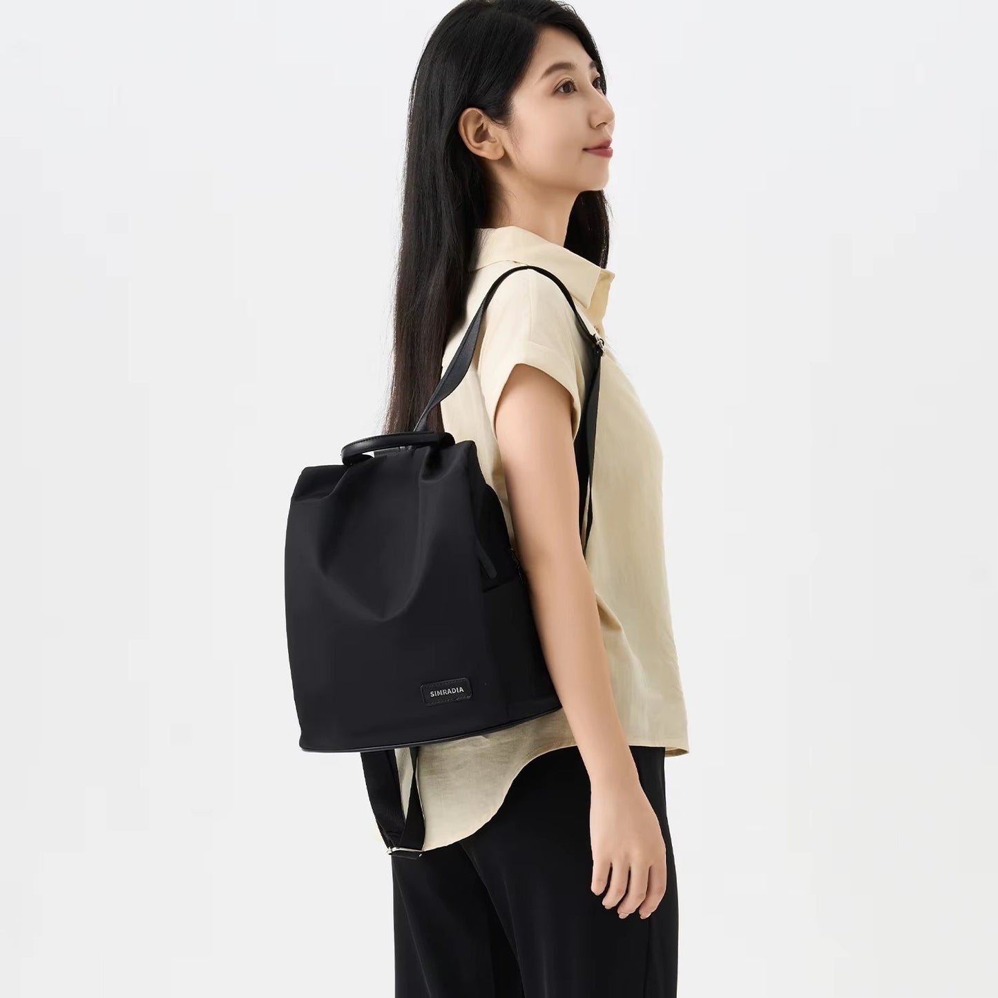 Simradia Small Black Women Causal Backpacks Oxford Waterproof Backpack for Women Outdoor School Bag Rucksack Ladies - MCROONS.COM