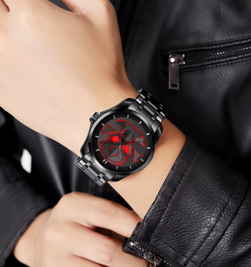 Wholesale SKMEI Skeleton Skull Hollow Face Fashion Sport Customize OEM Factory Men Quartz Watch Wrist - MCROONS.COM