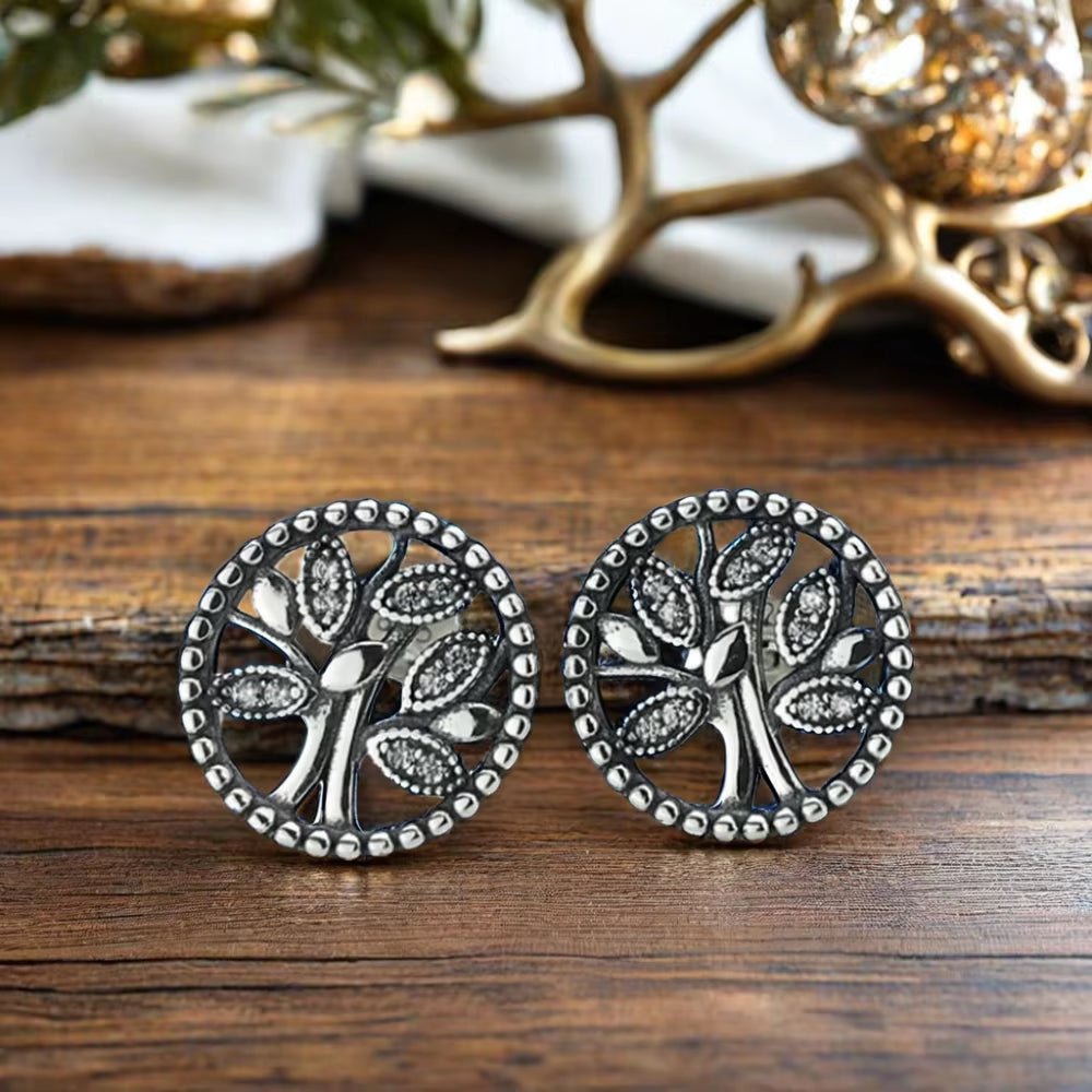 Women'S Fine Jewelry Sterling Silver Tree of Life Earrings - MCROONS.COM
