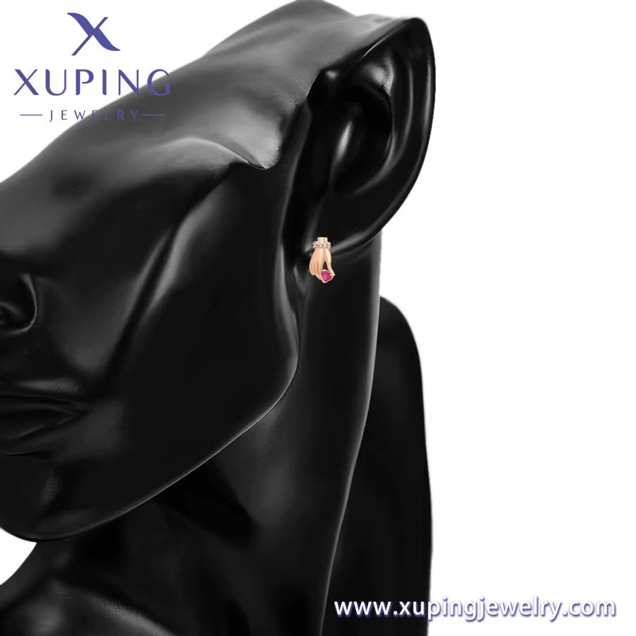 Xuping Jewelry New Popular Personality Design Hand Diamond 18K Gold Luxury Unique Style Earrings - MCROONS.COM