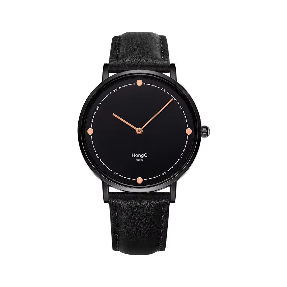 YAZOLE D Luxury Black Silver Case Custom Men Quartz Watches Two Pointers Minimalist Waterproof Wristwatch Factory Sale - MCROONS.COM