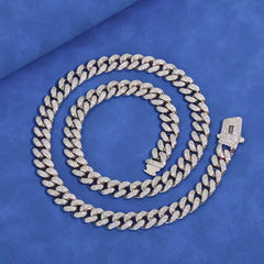 12Mm Cuban Link Necklace 925 Sterling Silver VVS Moissanite Iced Out Bling Hip Hop Jewelry Luxury