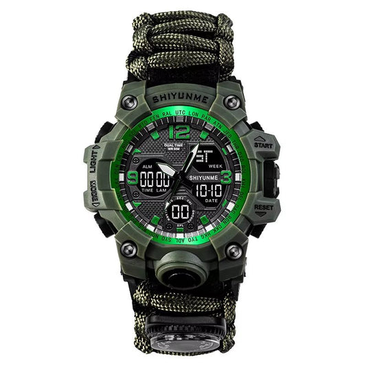 1509P D Athletic Hot Jam Tangan Analog Digital Watch 5 Atm Waterproof Custom Watch Camouflage Green Sport Watch for Men - MCROONS.COM