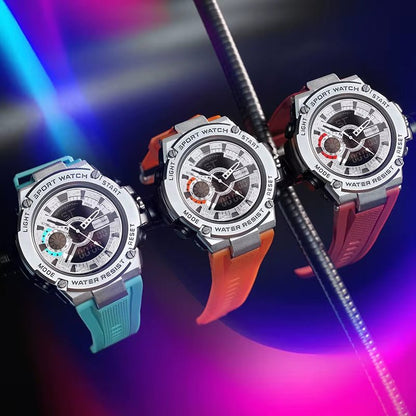 1809B Colorful Alloy Case Waterproof Fashion Watches Luxury Digital Watch Outdoor Sport Men Watch Chronograph - MCROONS.COM