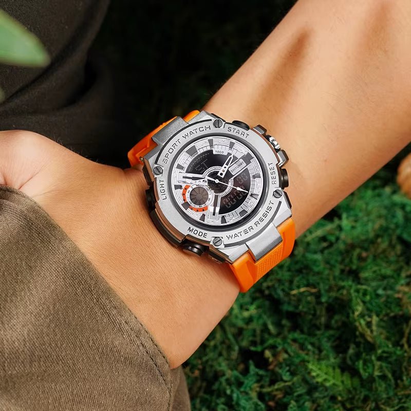 1809B Colorful Alloy Case Waterproof Fashion Watches Luxury Digital Watch Outdoor Sport Men Watch Chronograph - MCROONS.COM
