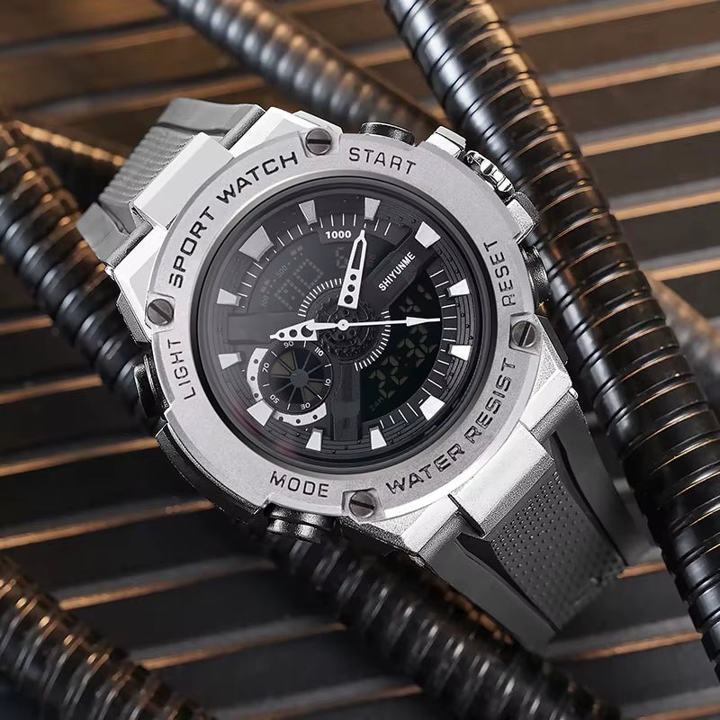 1809B Gold Digital Watch Men Sport Chronograph Alloy Case Waterproof Fashion Colorful Wristwatch Luxury Watches - MCROONS.COM