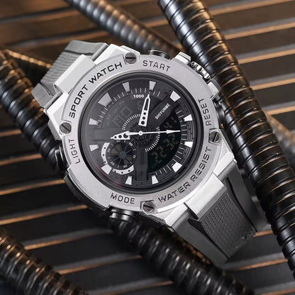 1809B Gold Digital Watch Men Sport Chronograph Alloy Case Waterproof Fashion Colorful Wristwatch Luxury Watches - MCROONS.COM