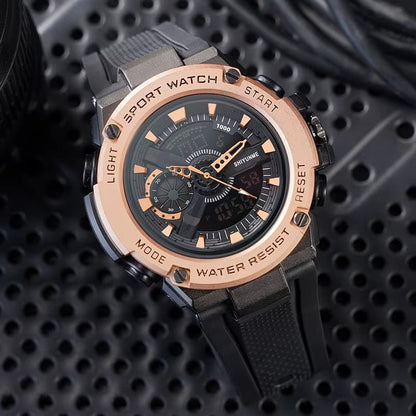 1809B Gold Digital Watch Men Sport Chronograph Alloy Case Waterproof Fashion Colorful Wristwatch Luxury Watches - MCROONS.COM