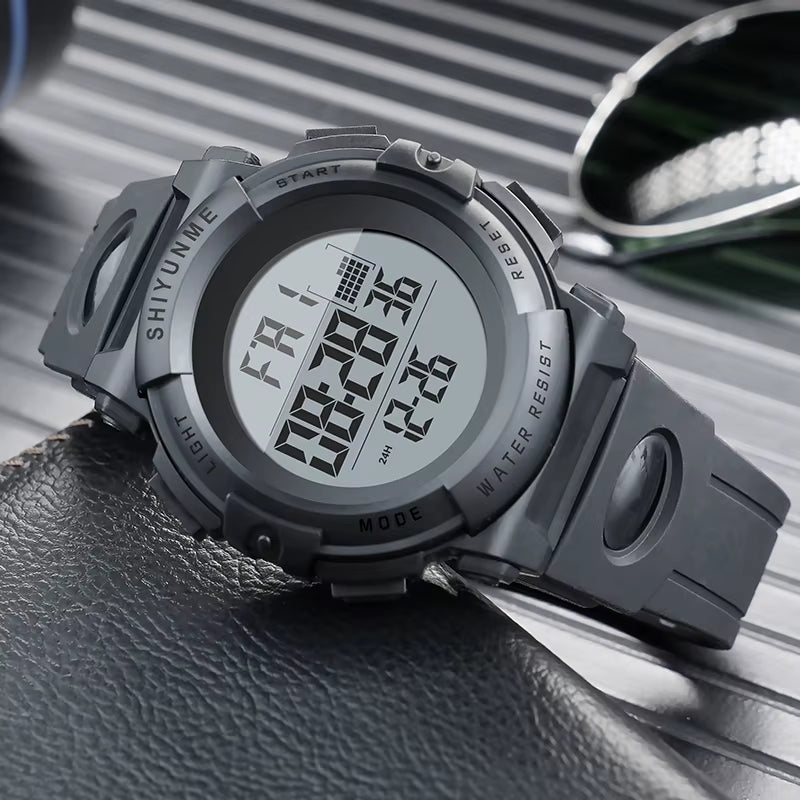 1909B Classic Good Quality Digital Watches Sport Style Silicone TPU Belt 5 ATM Waterproof Wrist Watches for Men - MCROONS.COM