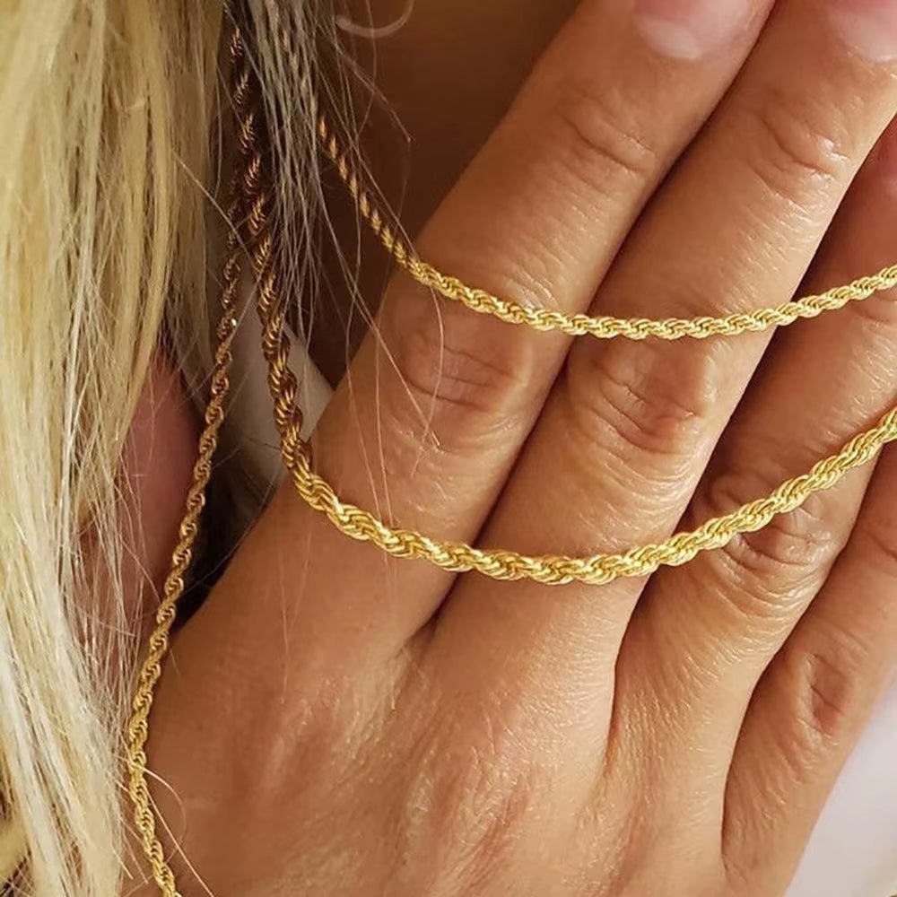 3Mm/5Mm Men Women Silver Rope Chain Fine Jewelry 925 Sterling Silver Twist Rope Chain Necklace for Gifts - MCROONS.COM