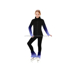 Waseem Impex Figure Skating Training Pants Jackets Girls Fleece Shiny Colored Diamond Girl Comfortable Warm Tracksuit