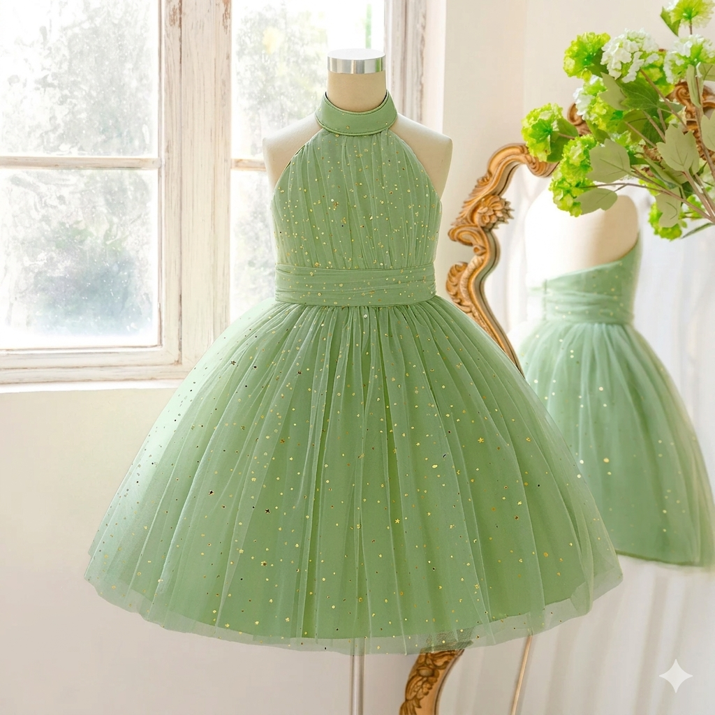 Elegant Formal Evening Dress for Girls Backless Pattern Kids Party Princess Events Parties Parties for Teenagers ALP689