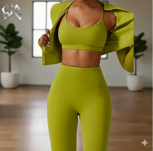 Custom High Quality Crop Top 3 Piece Plus Size Fitness Yoga Sets Sportswear High Waist Leggings for Women
