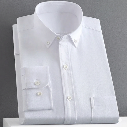 Yarn Dyed Men's 100% Cotton Chemise Homme Long Sleeve Casual Clothing Solid Color Oxford Mens Shirts ODM Supply