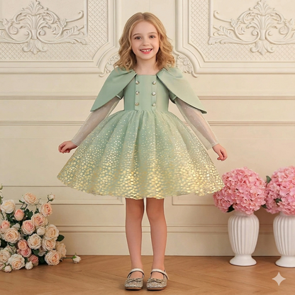 Princess Floral Satin Gloss Evening Party Dress for Girls Summer Birthday Celebration Formal Sleeveless Sequins Children Model