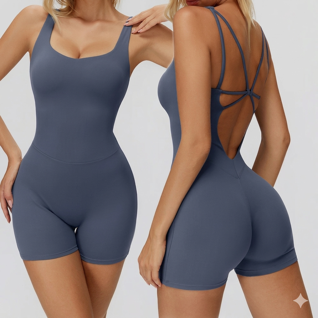 Fitness Yoga Seamless Athletic Bodysuit Set Workout Custom High Quality Activewear One Piece Workout Jumpsuit
