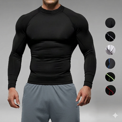 Men's Long Sleeve Compression T-Shirt — 180GSM Quick-Dry Gym Sportswear | Men | Multi-Colour