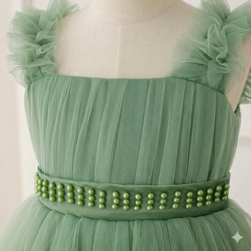 Floral Satin Kids Dresses for Girls O-Neck Formal Party and Birthday Knee-Length Beautiful Flower Girls Dress.