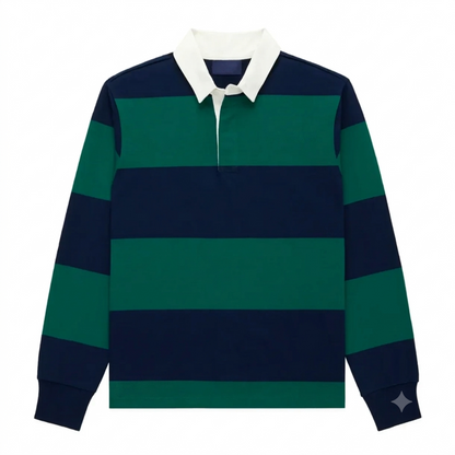Tonton Top Quality Embroidery Logo 5Xl Blank Oversized Mens Rugby Shirt Long Sleeve Striped Polo Streetwear Rugby Polo Cotton