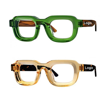 MCROONS Vintage Square Acetate Glasses — Full Rim, Unisex
