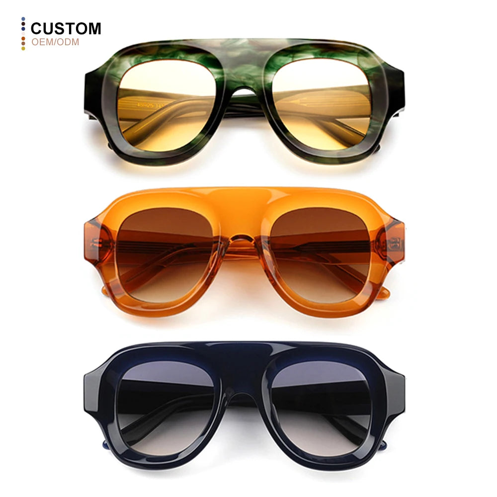 MCROONS Oversized Luxury Acetate Sunglasses — CR39 Lens, Unisex