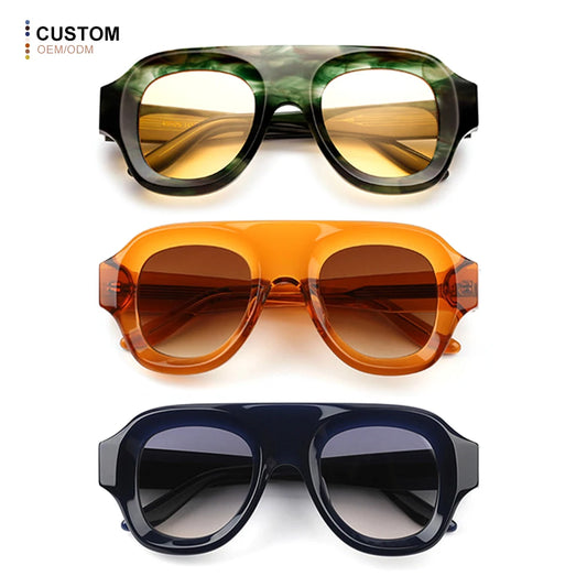 MCROONS Oversized Luxury Acetate Sunglasses — CR39 Lens, Unisex