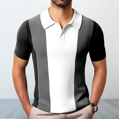 2024 High Quality Cotton Short Sleeve Polo T-Shirt Breathable With Stylish Knitted Stripes Solid Print Cardigan Oversized Fit