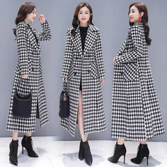 YiXin Fur Coat Women Plaid Plus Size Slim Fit Elegant Long Winter Coat for Women New Design Women's Coats Winter