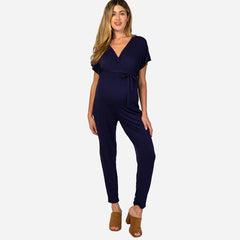 Removable Tie Waist and a Sleeveless Maternity Jumpsuits for Pregnant Women