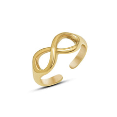 18K Gold Plated Stainless Steel Jewelry Gold Silver Color Adjustable Infinity Band Rings for Women