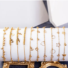 Supplier  Minimalist 18K Gold Plated Basic Chain Fashion Jewelry Bracelet Customized Pendant Bracelet Women