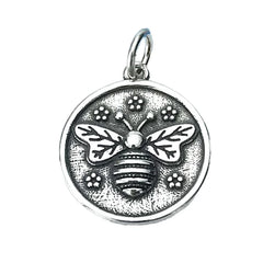 TY00555 Unisex 925 Sterling Silver Vintage Bee Pendant Fine Pendants & Charms for Parties