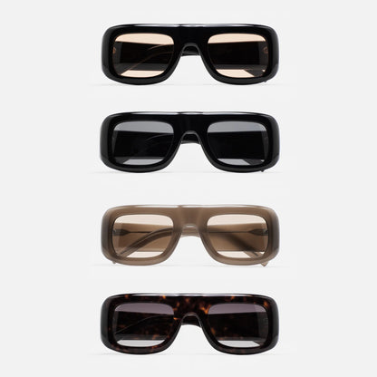 MCROONS Vintage Rectangle Acetate Sunglasses — Polarized TAC, Unisex