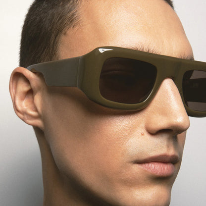 MCROONS Vintage Rectangle Acetate Sunglasses — Polarized TAC, Unisex