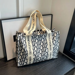 Customized Strap Print Logo on the Handles Shopping Cotton Canvas Sporty Tote Bag for Gym