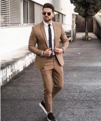 Autumn Men Suit New Groom Wear Slim Fit High Quality Wedding Jacket Suit Prom Party Suits Two Pieces Tuxedo(Jacket+Pants)