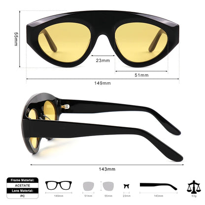 MCROONS Cat-Eye Acetate Polarized Sunglasses — UV400, Unisex