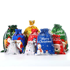 Hot Sale Christmas Decorations Xmas Drawstring Gift Bags Sweet Bags Sacks