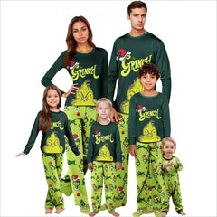 New Autumn Winter Crew Neck Family Matching Pajamas Christmas Parent-child Wear Long Sleeve Xmas Family PJS