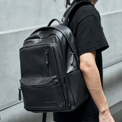 Eco-Friendly PU Leather Backpack Bags for Men Business Leather Laptop Travel Backpack