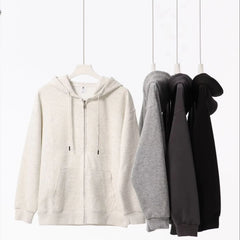 High Quality Wholesale Custom Logo 300 Grams Cotton Hoodies Unisex Heavyweight Oversized Zip up Streetwear Hoodies for Men