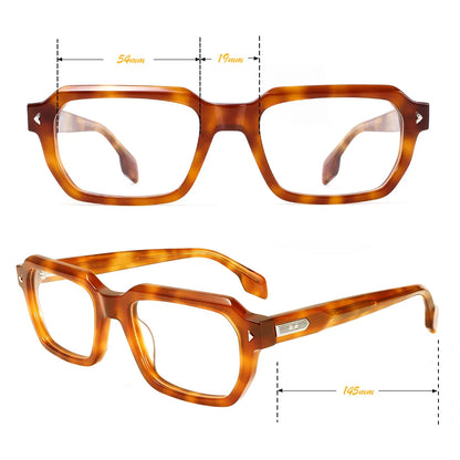 MCROONS Rectangle Acetate Glasses — Full Rim, Unisex