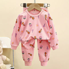 Children's Underwear Set Pure Cotton Autumn Boys Autumn Clothes Autumn Pants Long -sleeved Pajamas Girl Home Service