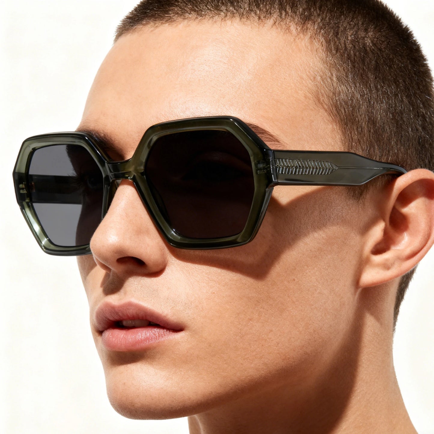 MCROONS Handmade Retro Square Acetate Sunglasses — UV400 TAC Lens, Unisex